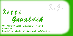 kitti gavaldik business card